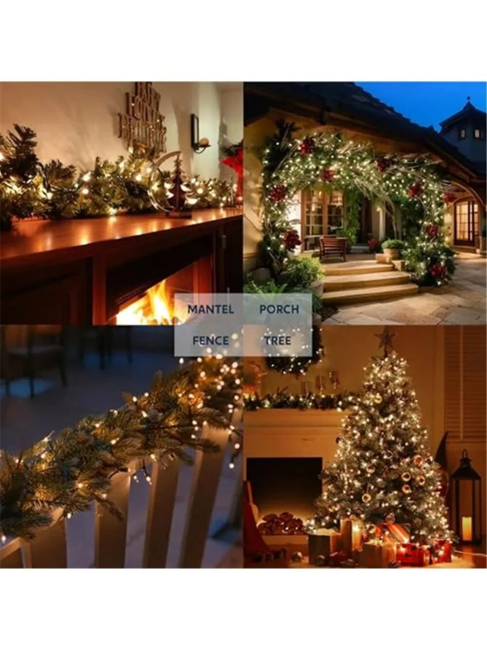 Christmas String Lights 100 White Mini Lights Indoor Outdoor Holiday Decor